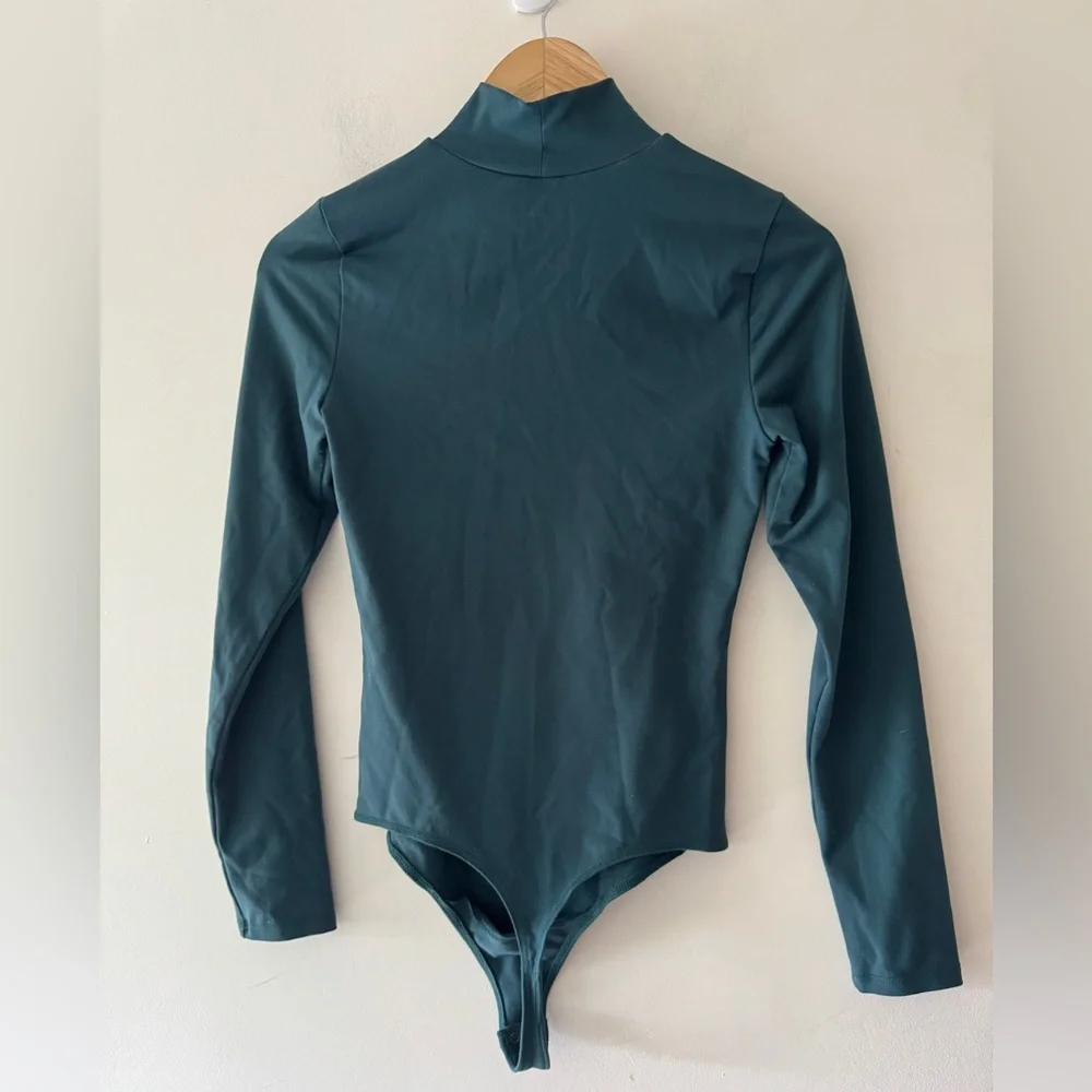 Abercrombie & Fitch Teal Mock Neck Long Sleeve Soft A&F Collection Bodysuit - Picture 3 of 4